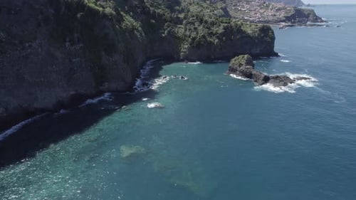 Cliff with blue sea
