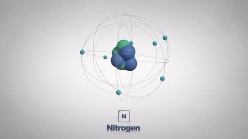 Nahtlos schleifenförmiges animiertes Stickstoffatom — Periodensystem der Elemente