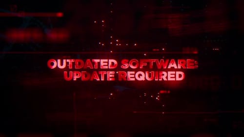 Mise à jour logicielle obsolète requise Word On Hacker Concept Technology Contexte de données futuristes