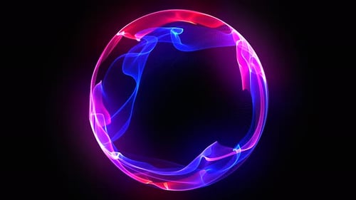 Dynamic Neon Particle Energy Sphere Loop Background