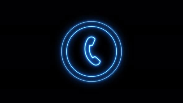 Call icon. call icon animation. glowing technology neon line call icon ...
