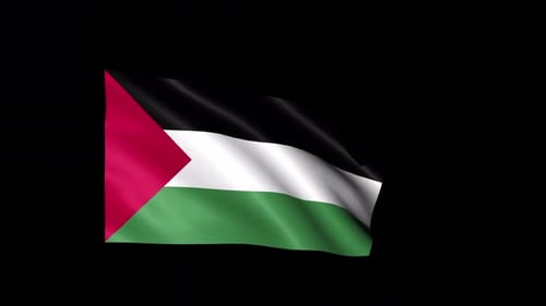 Animated Palestinian Flag Waving Seamless Loop