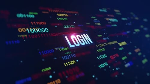 Login Digital Binary Code Background