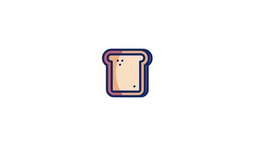 Minimalist Bread Loaf and Slice Icon Animation