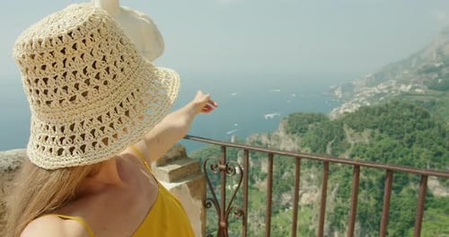Woman Smiling on Tropical Coastline