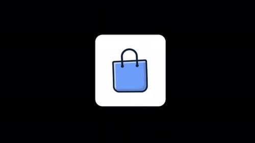 Minimalist Animated Shopping Bag Icon Loop