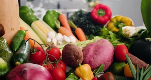 Variety of Colorful, Fresh, Raw Vegetables