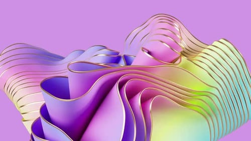 Abstract Fluid Motion of Golden-Edged Gradient Ribbons