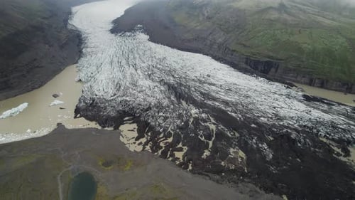 Aerial view of Hoffellsfjoll glacier in Iceland.