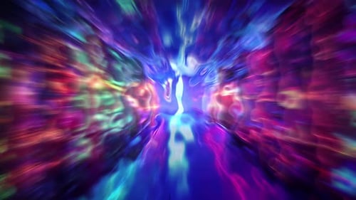 Vibrant Abstract Fluid Color Warp Tunnel Background