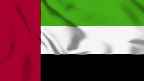 Waving Flag of United Arab Emirates Seamless Loop