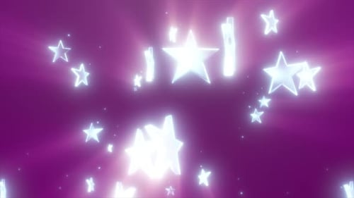 Abstrakte leuchtende rosa Sterne auf dunkelviolettem Hintergrund