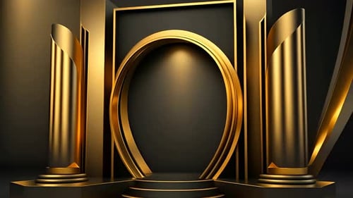 Luxury Gold Awards Stage Presentation Background Loop