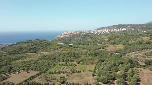 Aerial video of Italian Medieval village of Gerace, Calabria
