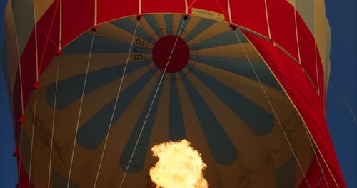 View inside a hot air balloon, Cappadocia, Turkey