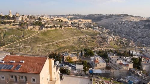 Panoramic Aerial Shot of Jerusalem including the Old City and East Jerusalem