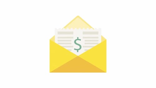 Animated Envelope Opening with Bill and Dollar Sign