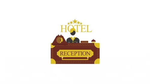 Reception Desk symbol icon animation video