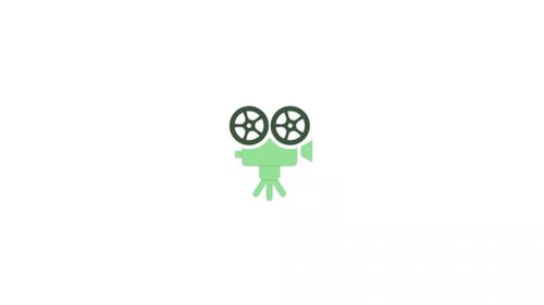 Vídeo de animación del icono del símbolo de la cámara de cine