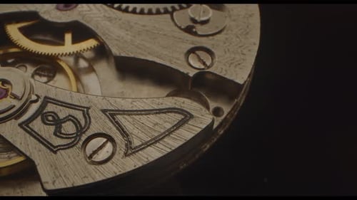 Probe lens of the mechanical gears within a watch.