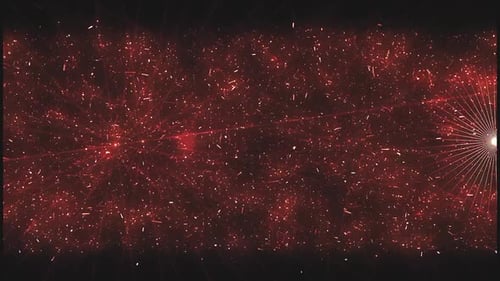 Abstract Red Particles and Laser Lines Loop Background