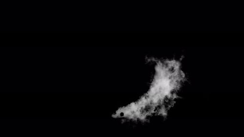 Fume Collection: Hot steam venting out from an exhaust located in middle on a dark background shot i