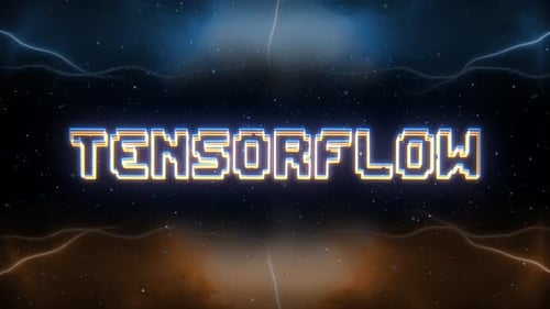 Tensor Flow Neon Text With Retro Style Background