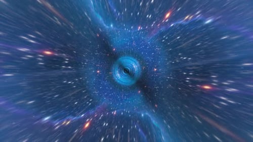 Dynamic Hyperspace Travel Through Star Field Warp Tunnel