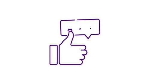 Animated Thumbs Up Feedback Rating Icon Flat Design
