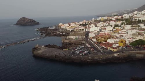 Aerial View of Garachico Town on the Coast of Tenerife, Canary Islands