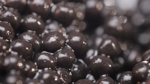 Close Up of Shiny Black Caviar