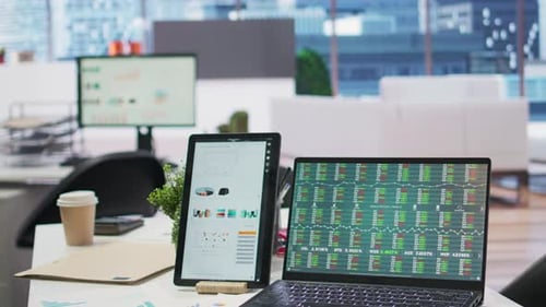 Empty Modern Office Used As Financial Insurance Agency Headquarters