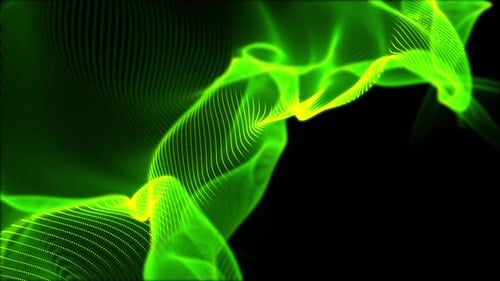 Green Abstract Particle Wave Background Loop V4