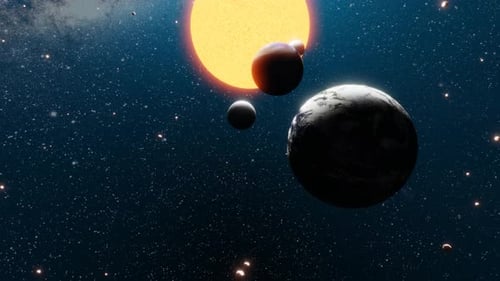 Animated Solar System with Planets, Stars, and Galaxy Fly-Through