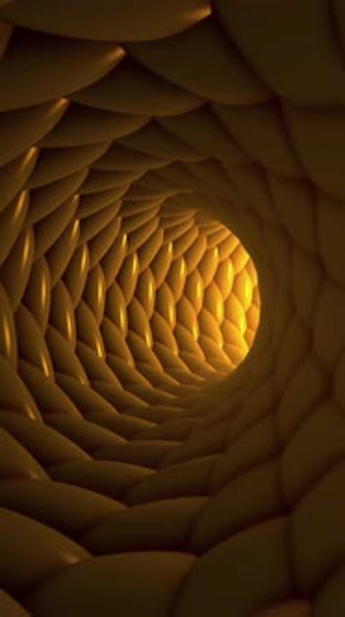 Vertical Video - Futuristic Yellow Tunnel Motion Background