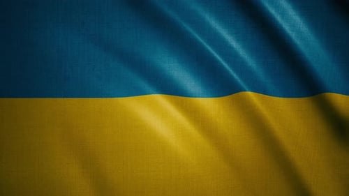 Waving Ukrainian Flag Seamless Loop Background