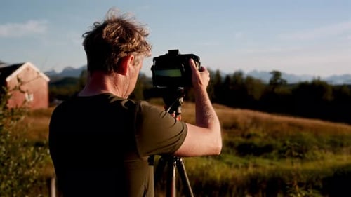 Photographer Shooting Outdoors in a Rural Setting