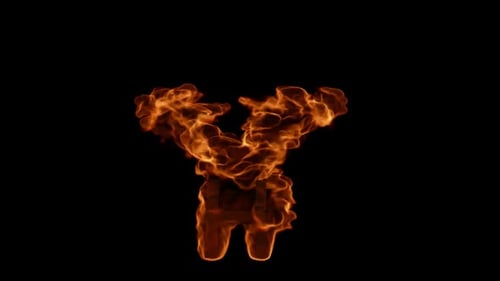 Fiery Letter H Reveal Animation