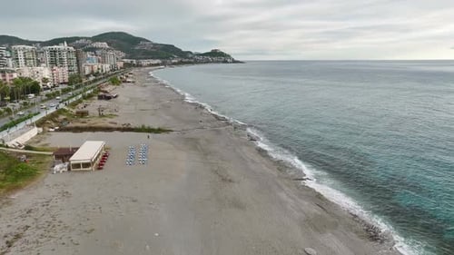Aerial View A Vintage Villa Complex on the Water s Edge Boasts a Sparkling Pool and Greenery for a