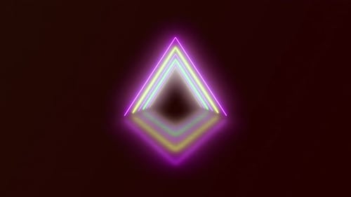 Glowing Triangle Light Stick Animation Loop Background 4K
