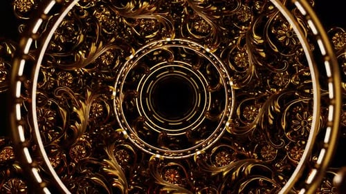 Винтажная золотая декоративная рамка 02 4K