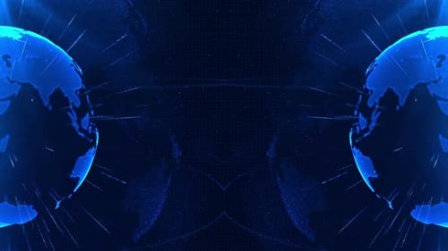 Futuristic Digital Earth Global Network Animated Background