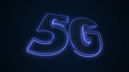 5G Network Glowing Neon Text Animation