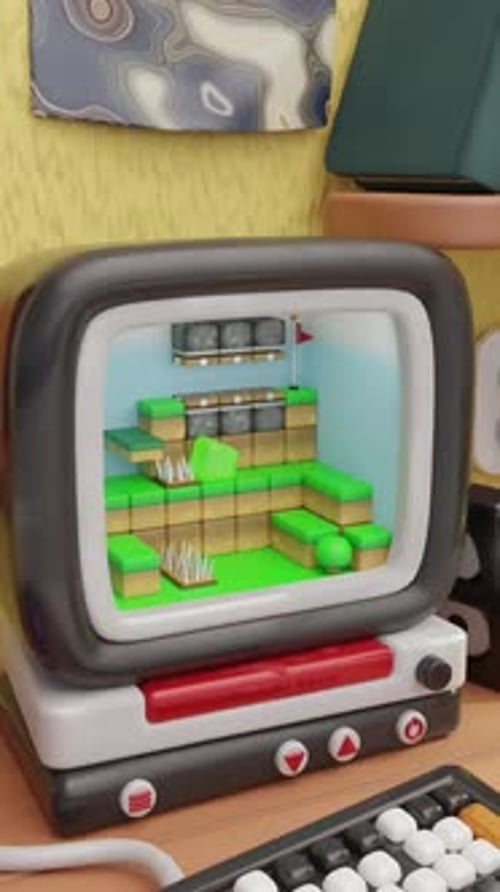 Computer videogame 3D loop animation