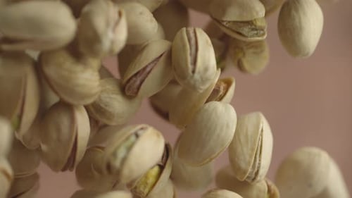 Pistachios Floating in Air, Falling in Slow Motion
