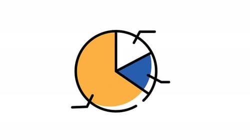 Flat Design Animated Pie Chart Infographic for Business Data Visualization