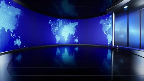 3D Virtual Studio, News Studio Background