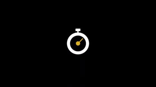 Animated Flat Design Stopwatch Icon for Timing Projects