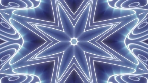 Blue Glowing Geometric Kaleidoscope Animation
