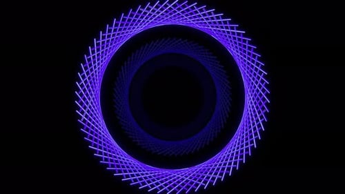 Abstract Vortext Circle of Neon Lines Tunnel Loop Animation